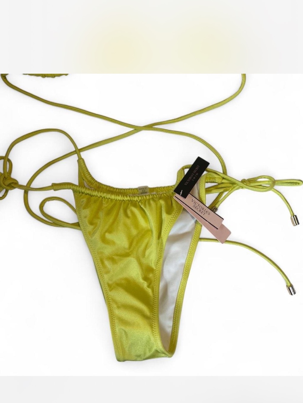 Victoria's Secret Yellow Green Tie-String Bikini Set - Picture 2 of 4